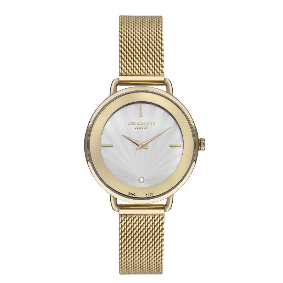 Women lee cooper Watches | Lee Cooper-Women'S Rose 34Mm Watch W/Black Dial Gold