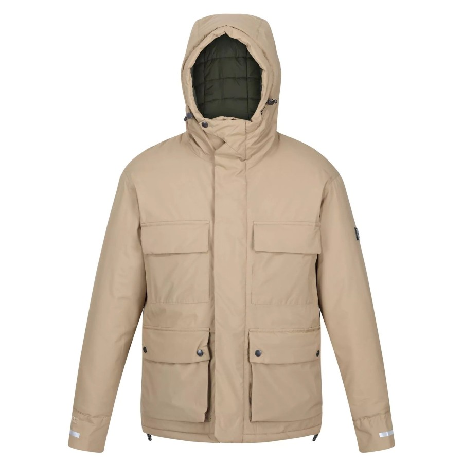 Men regatta Coats & Jackets | Regatta - Mens Raylan Waterproof Jacket Dark Beige