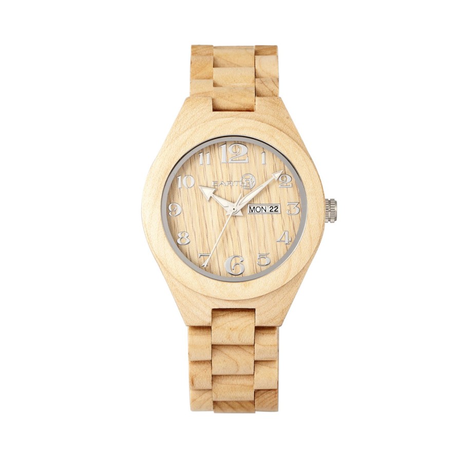 Women earth wood Watches | Earth Wood - Sapwood Bracelet Watch W/Date - Red Light Brown