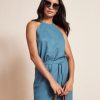 Women r.w. & co. Tops | Sleeveless Halter-Neck Linen Blouse Hydro