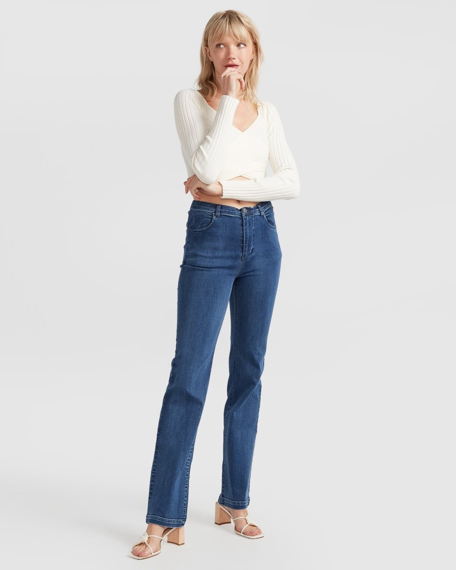 Women belle & bloom Jeans | Belle & Bloom Impossible Highs Bootleg Jean Medium Blue