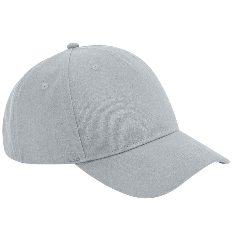 Women beechfield Hats, Gloves, & Scarves | Beechfield - 5 Panel Baseball Cap Light Grey