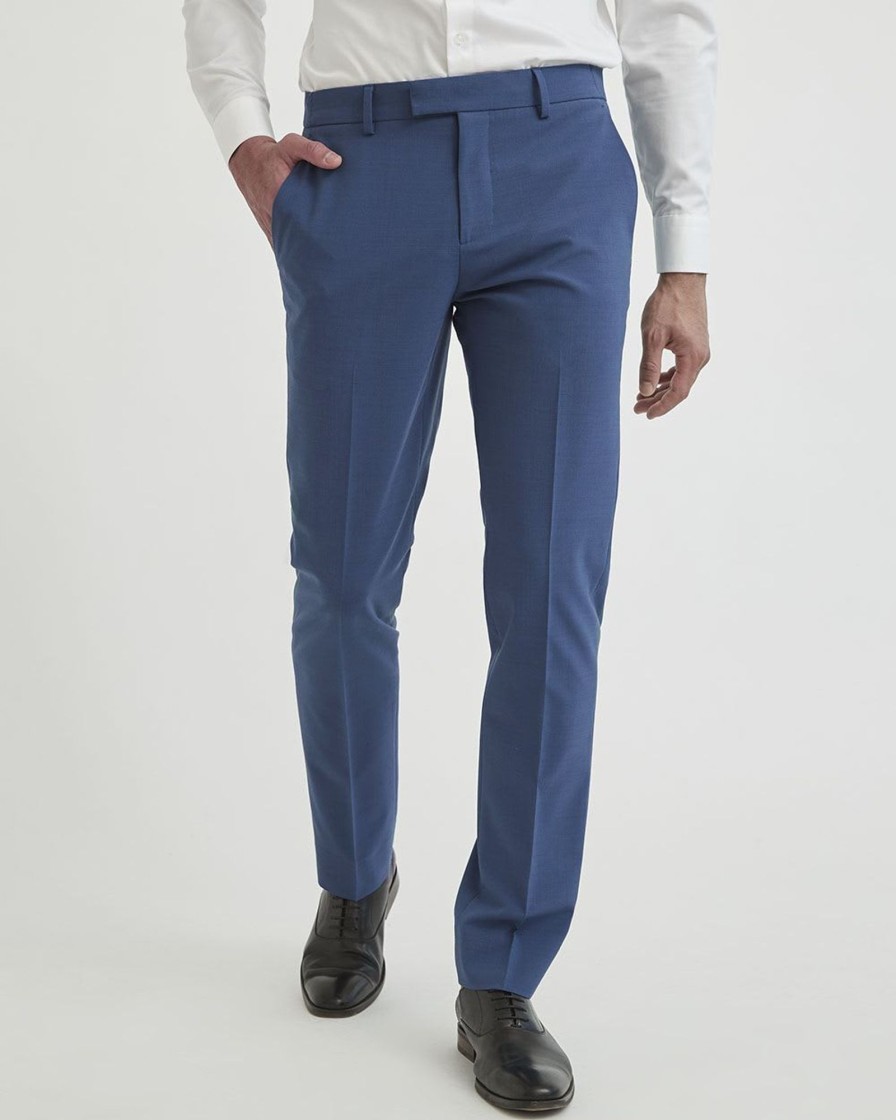 Men r.w. & co. Suits | Slim Fit Blue Wool Traveler Suit Pant Teal Blue-Sw