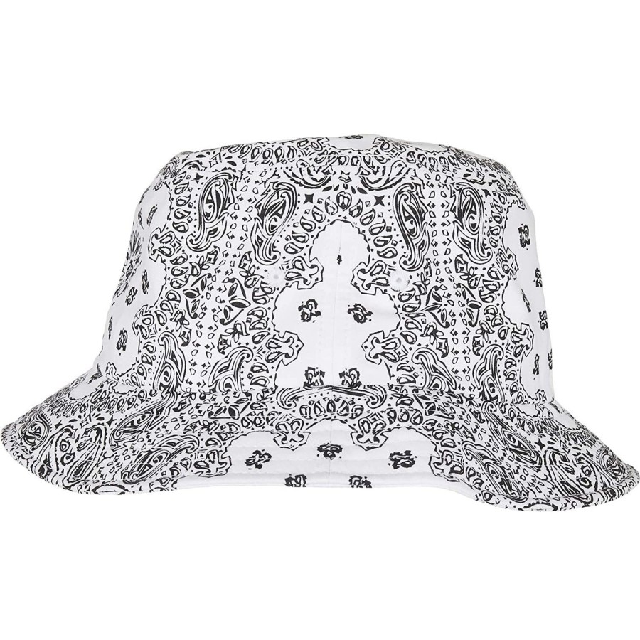 Men flexfit Scarves, Gloves & Hats | Flexfit - Unisex Adult Bandana Printed Bucket Hat White