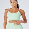 Women twill active Active Tops | Twill Active - Recycled Colour Block Body Fit Seamless Sports Bra - Green Light Green