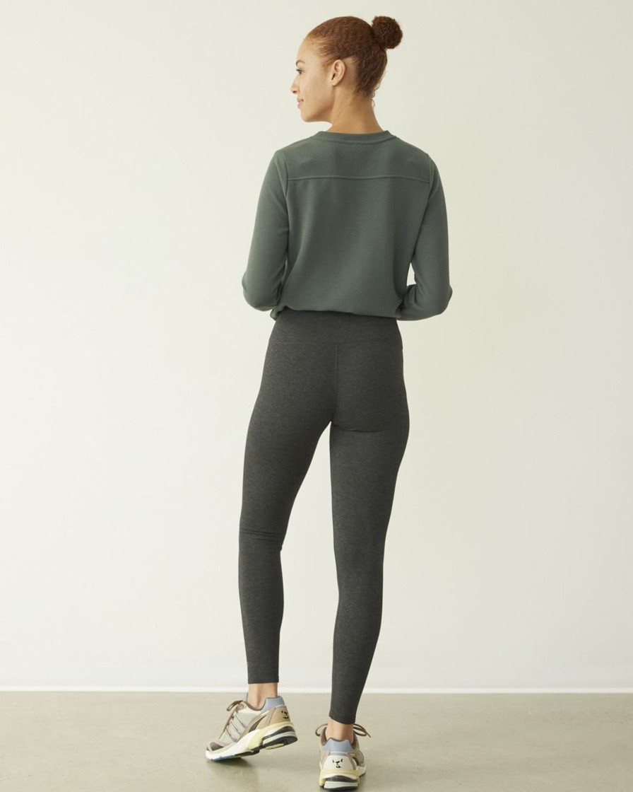 Women hyba Active Bottoms | French Terry Legging - Hyba Heather Charcoal -