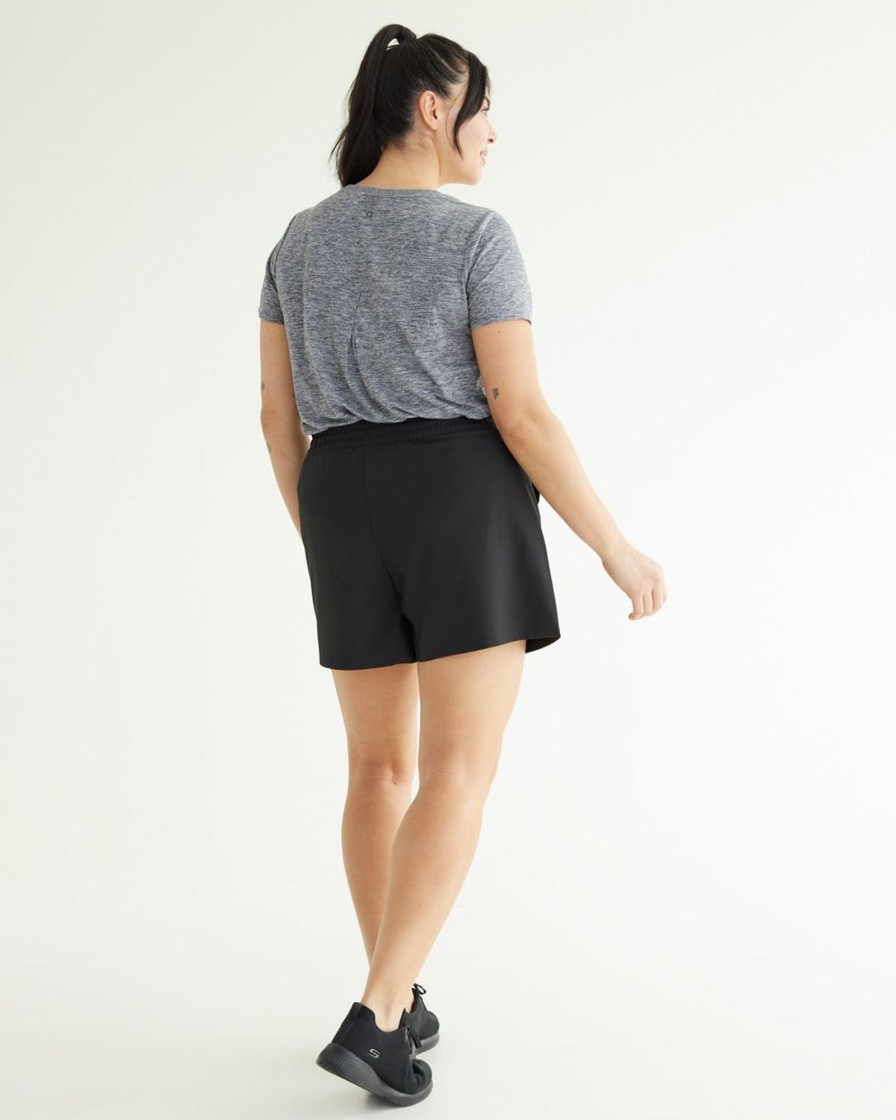 Women hyba Hyba Activewear | Stretch Woven Short - Hyba Black