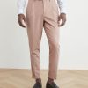 Men r.w. & co. Suits | Pink Pleated Tapered-Leg Suit Pant Ash Rose