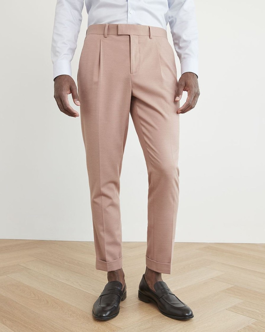 Men r.w. & co. Suits | Pink Pleated Tapered-Leg Suit Pant Ash Rose