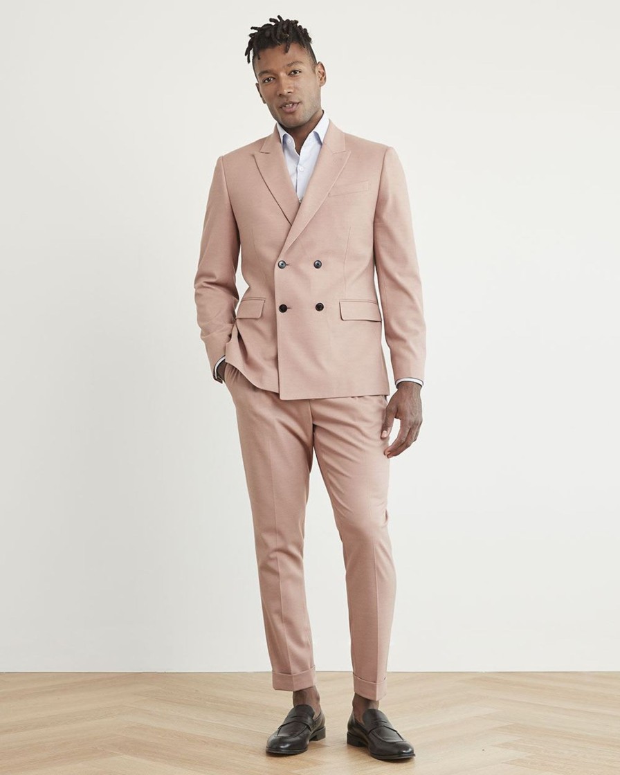 Men r.w. & co. Suits | Pink Pleated Tapered-Leg Suit Pant Ash Rose