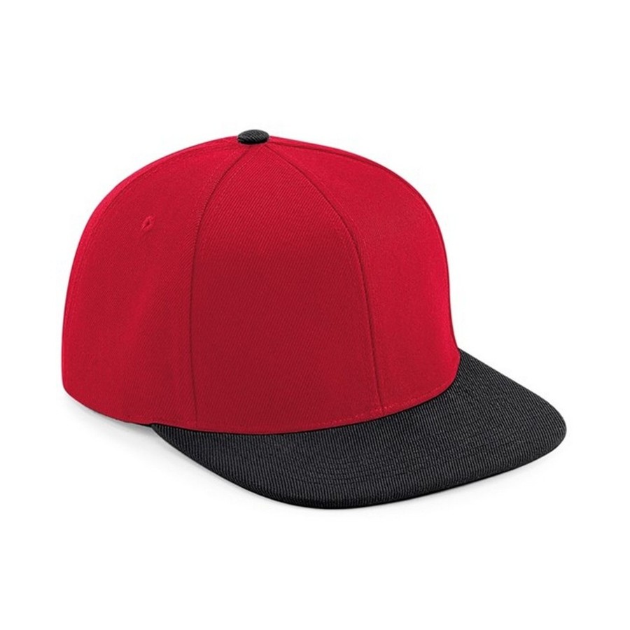 Men beechfield Scarves, Gloves & Hats | Beechfield - 6 Panel Snapback Cap Medium Red