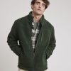 Men r.w. & co. Sweaters & Cardigans | Long-Sleeve Mock-Neck Zipped Sherpa Cardigan Moss Field