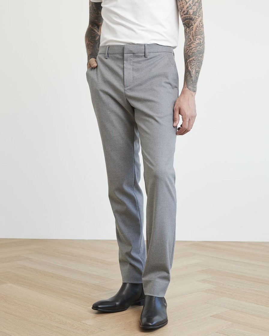 Men r.w. & co. Pants | Solid Slim-Fit Brushed Twill City Pant Light Grey