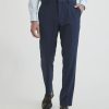 Men r.w. & co. Suits | Regular Fit Stretch Blue Checkered Suit Pant Estate Blue