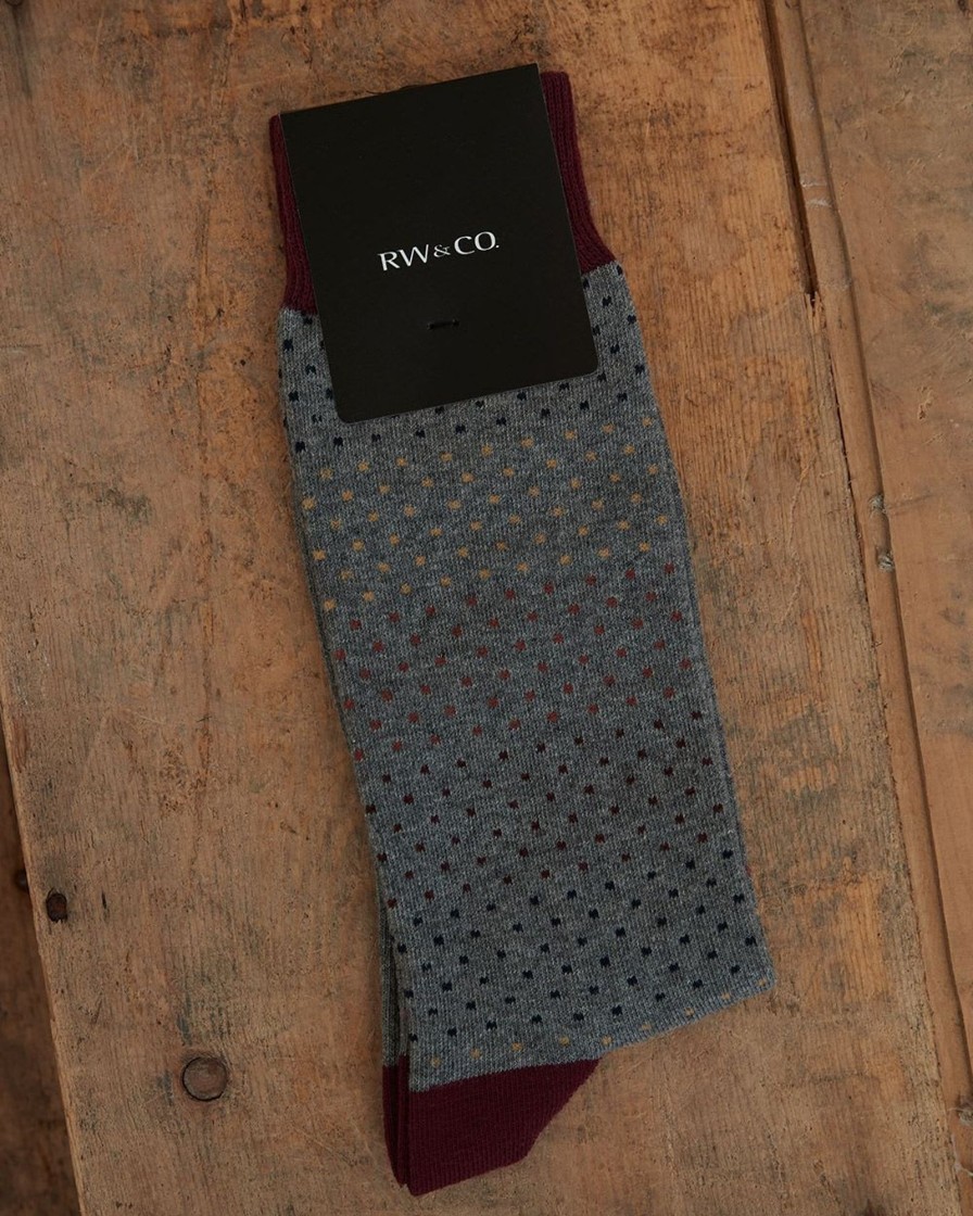 Men r.w. & co. Socks | Gradient Micro Dot Socks Med Grey Mix