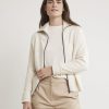 Women r.w. & co. Sweaters & Cardigans | Long-Sleeve Mock-Neck Zipped Cardigan Off White Mix