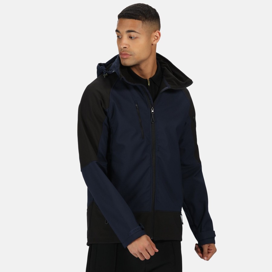 Men regatta Coats & Jackets | Regatta - Mens Powergrid 3 Layer Jacket Dark Blue