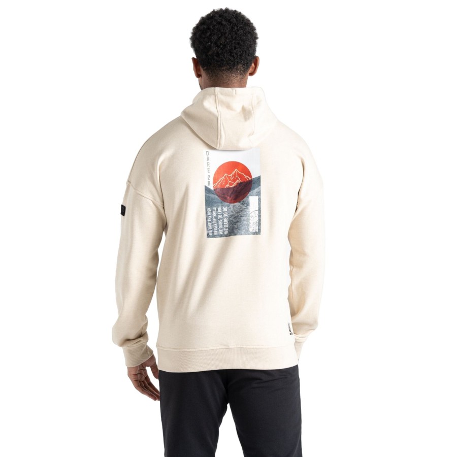 Men dare 2b Sweatshirts & Hoodies | Dare 2B - Mens Graphic Print Hoodie Light Beige