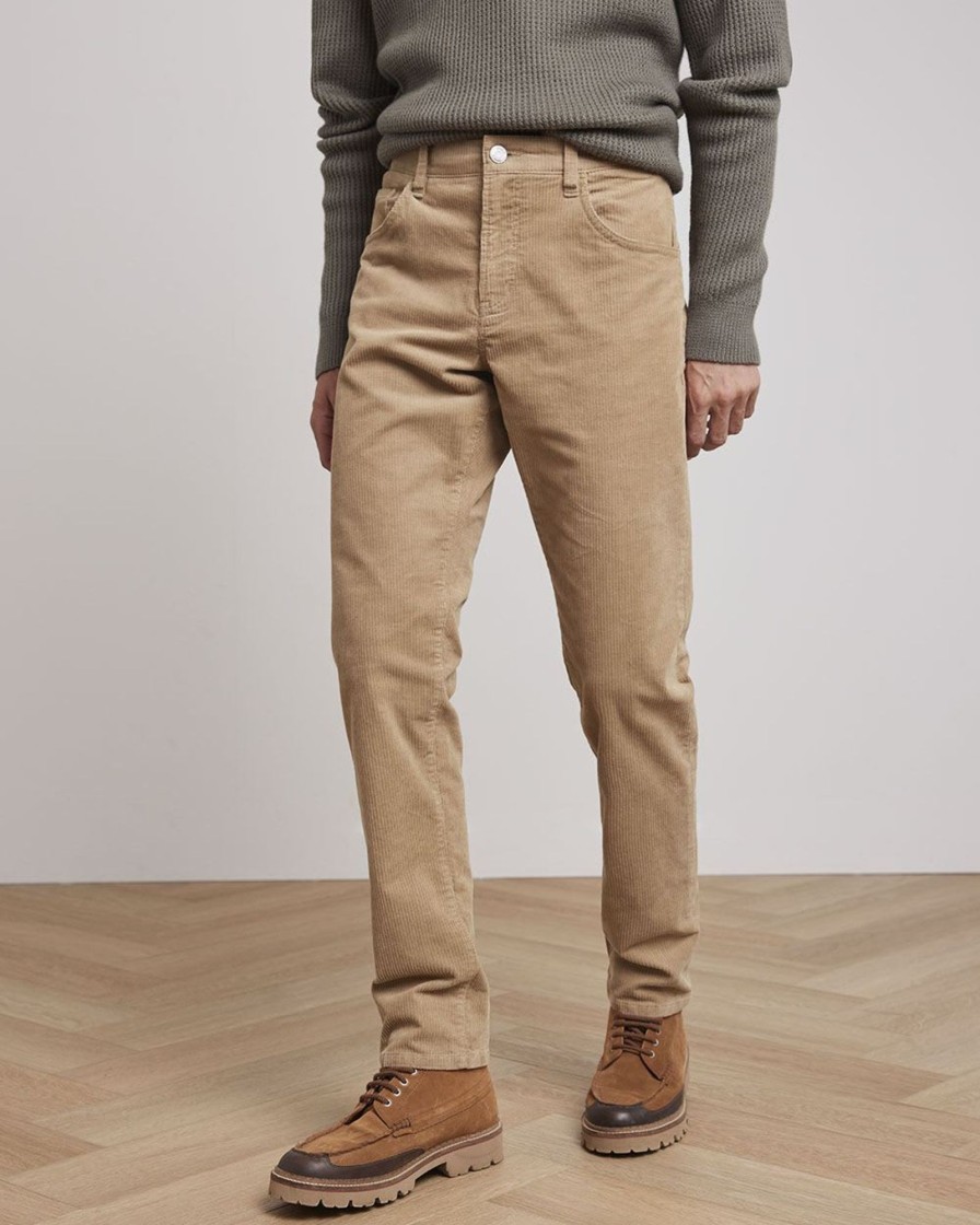 Men r.w. & co. Pants | Solid Slim-Fit Corduroy Pants Camel