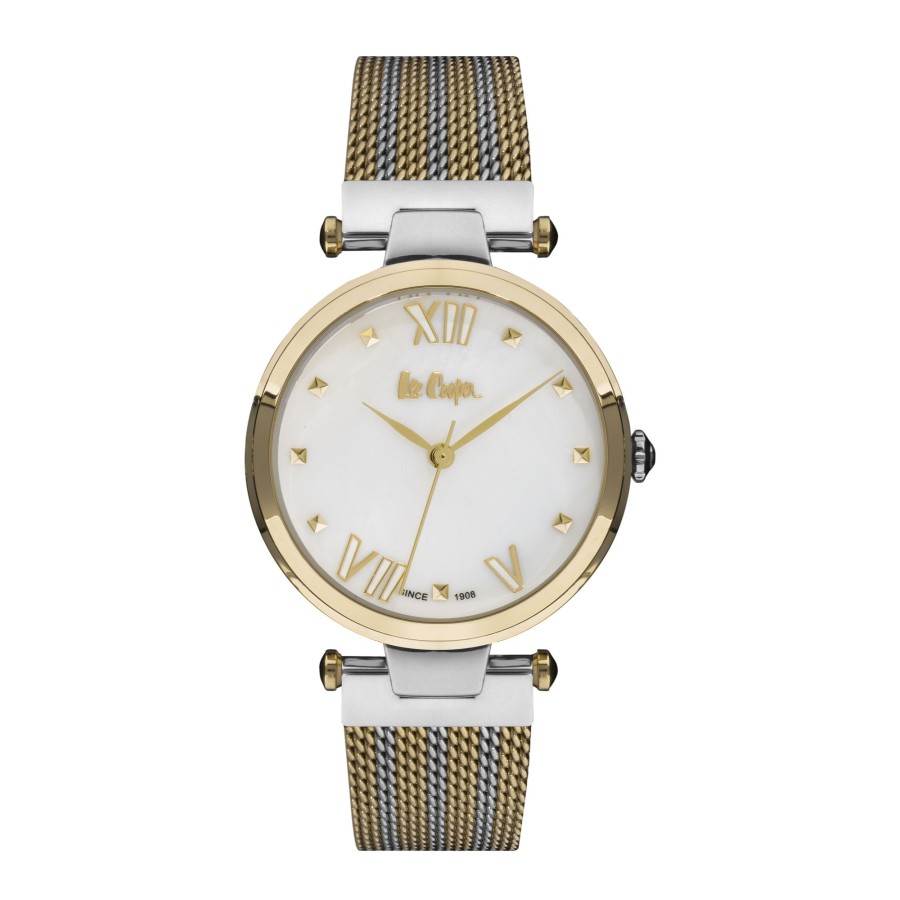 Women lee cooper Watches | Lee Cooper-Women'S Silver 32Mm Watch W/White Dial Gold