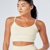 Women twill active Active Tops | Twill Active - Recycled Colour Block Body Fit Seamless Sports Bra - Stone Medium Beige