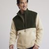 Men r.w. & co. Sweaters & Cardigans | Long-Sleeve Half-Zip Mock-Neck Sherpa Pullover Moss Field - Honey Cream