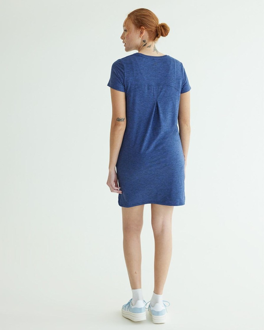 Women hyba Hyba Activewear | Short-Sleeve T-Shirt Dress - Dry Lux Hyba New Navy