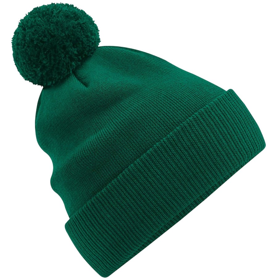 Men beechfield Scarves, Gloves & Hats | Beechfield - Unisex Adult Snowstar Cotton Beanie Dark Green