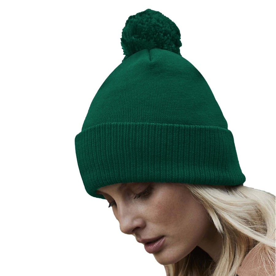 Men beechfield Scarves, Gloves & Hats | Beechfield - Unisex Adult Snowstar Cotton Beanie Dark Green