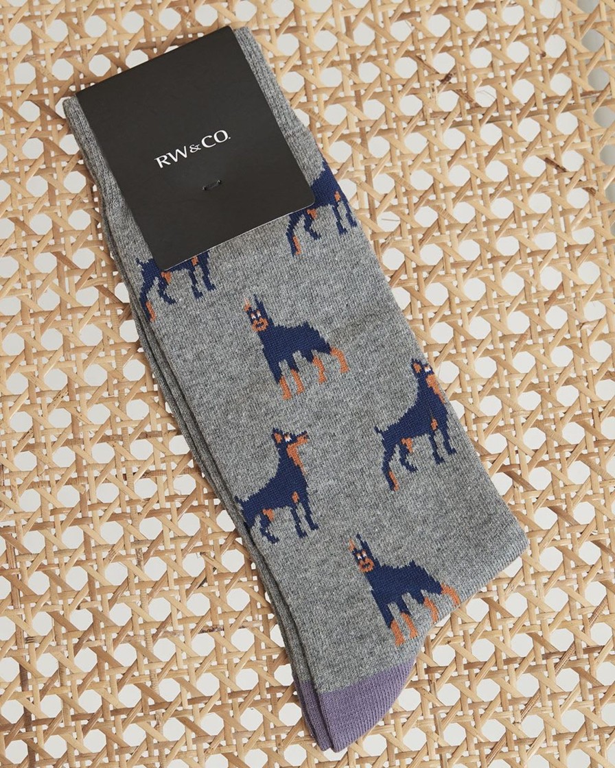 Men r.w. & co. Socks | Doberman Socks Medium Grey Heather