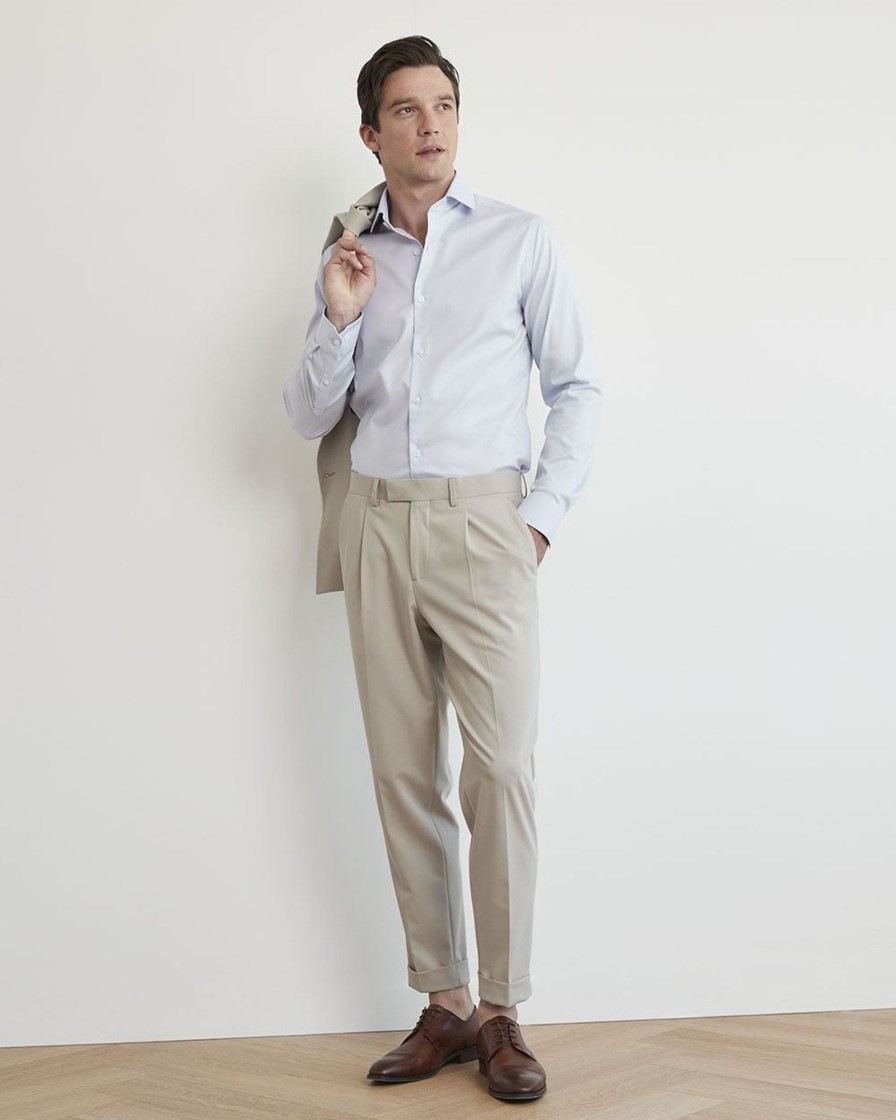 Men r.w. & co. Pants | Pleated Solid Tapered-Leg Suit Pant Light Beige