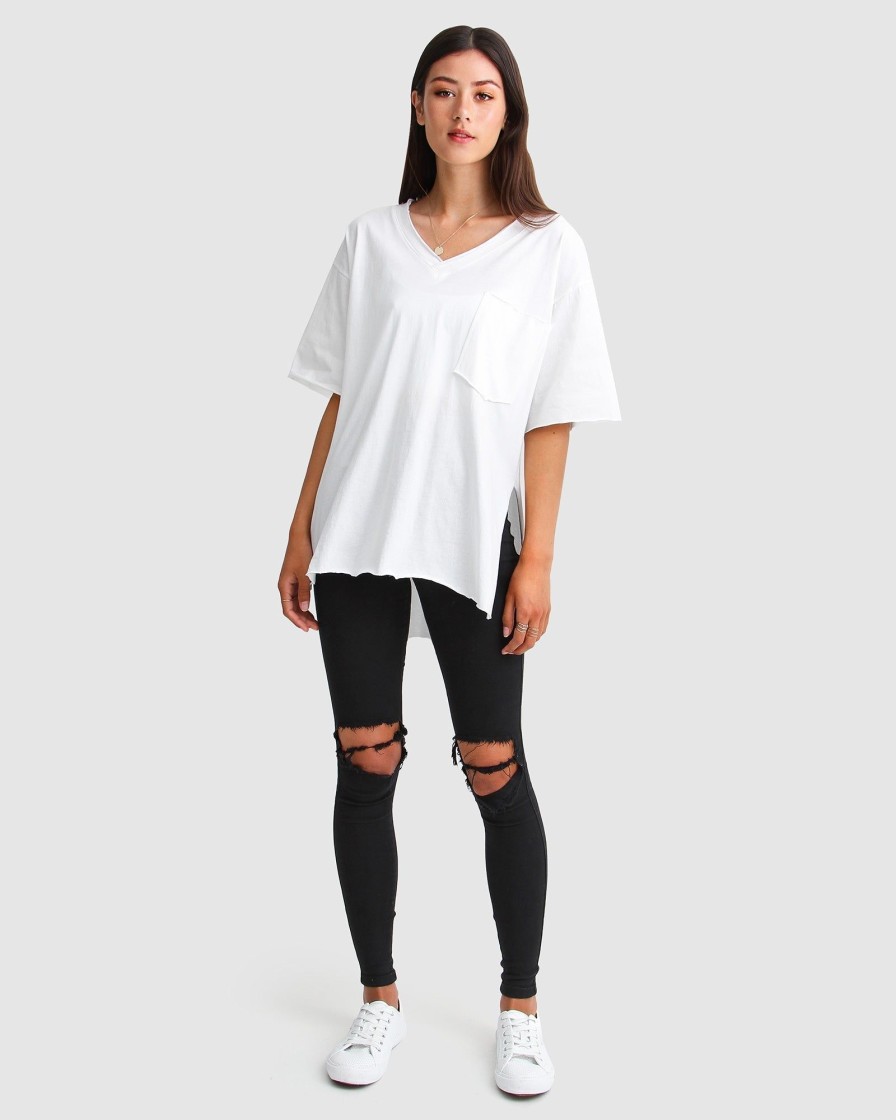 Women belle & bloom Skirts | Belle & Bloom Brave Soul Oversized T Shirt White