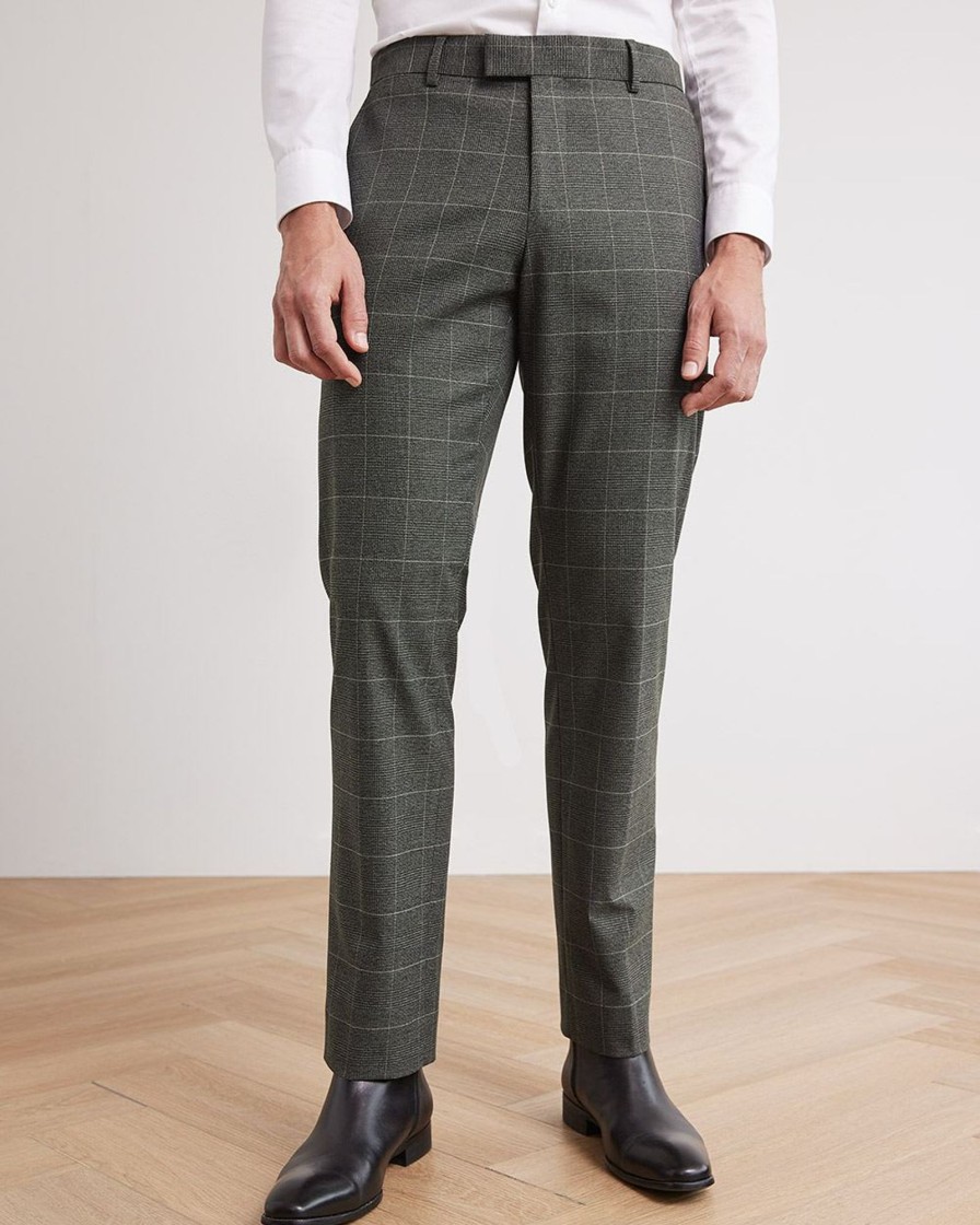 Men r.w. & co. Suits | Tailored-Fit Grey Checkered Suit Pant Medium Grey