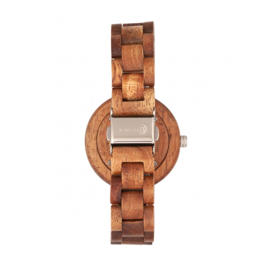 Women earth wood Watches | Earth Wood - Mimosa Bracelet Watch W/Day/Date - Dark Brown Medium Green