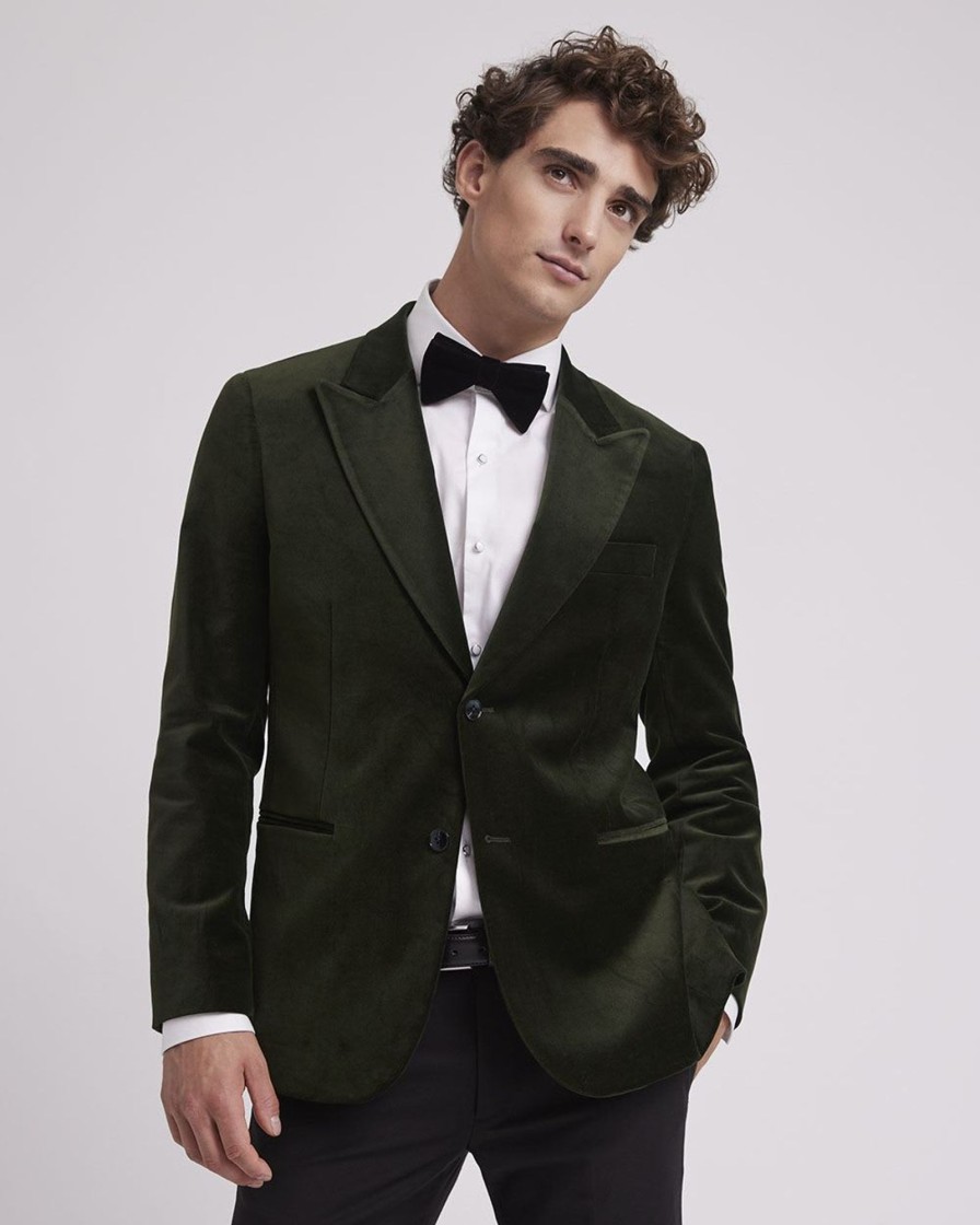 Men r.w. & co. Suits | Tailored-Fit Velvet Suit Blazer Khaki-