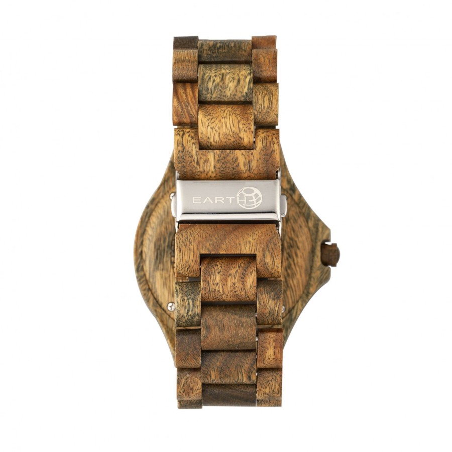 Women earth wood Watches | Earth Wood - Raywood Bracelet Watch W/Date - Khaki/Tan Medium Green