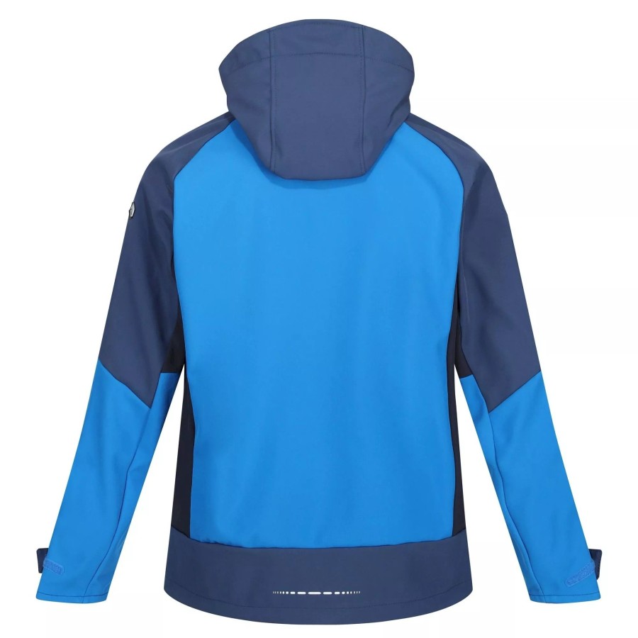 Men regatta Coats & Jackets | Regatta - Mens Hewitts Vii Soft Shell Jacket Medium Blue