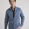 Men r.w. & co. Sweaters & Cardigans | Long-Sleeve Cardigan With Mock Neckline Cobalt Salt