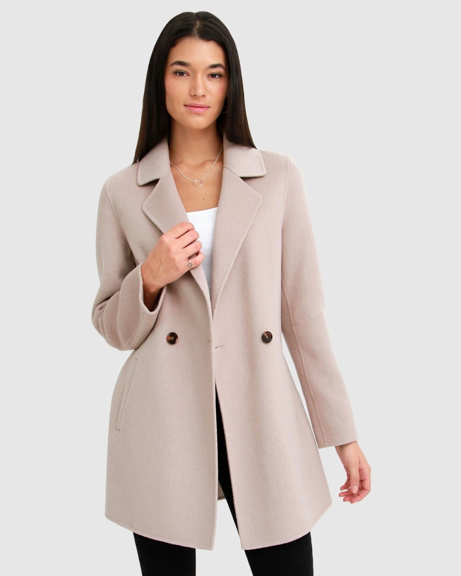 Women belle & bloom Coats & Jackets | Belle & Bloom Electric Feel Drawstring Coat Light Brown