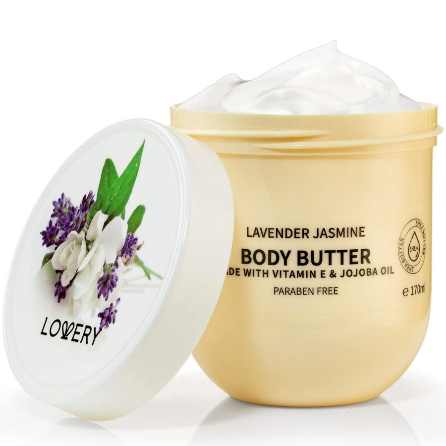 Women lovery | Lovery Lavender Jasmine Body Butter - Ultra Hydrating Shea Butter Cream Light Beige