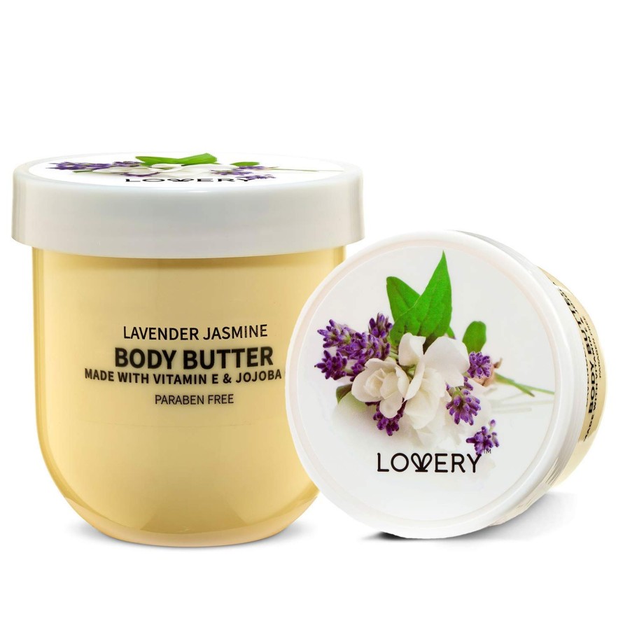 Women lovery | Lovery Lavender Jasmine Body Butter - Ultra Hydrating Shea Butter Cream Light Beige