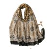 Women don't ask Hats, Gloves, & Scarves | Brown And Damask Scarf - Don'T Ask Black