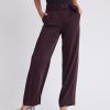 Women r.w. & co. Suits | Wide-Leg High-Rise Satin Pant Vineyard Wine