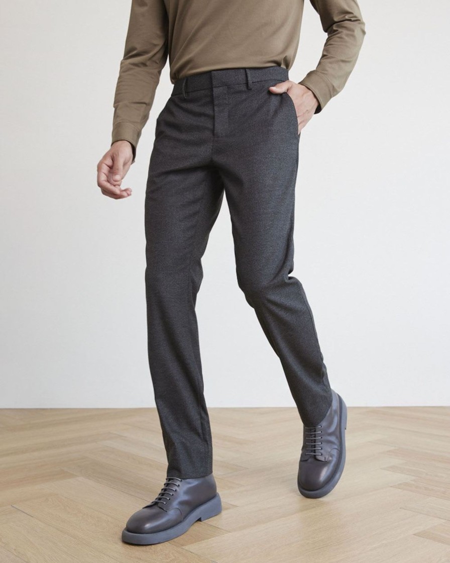 Men r.w. & co. Pants | Tailored-Fit Houndstooth City Pant Charcoal