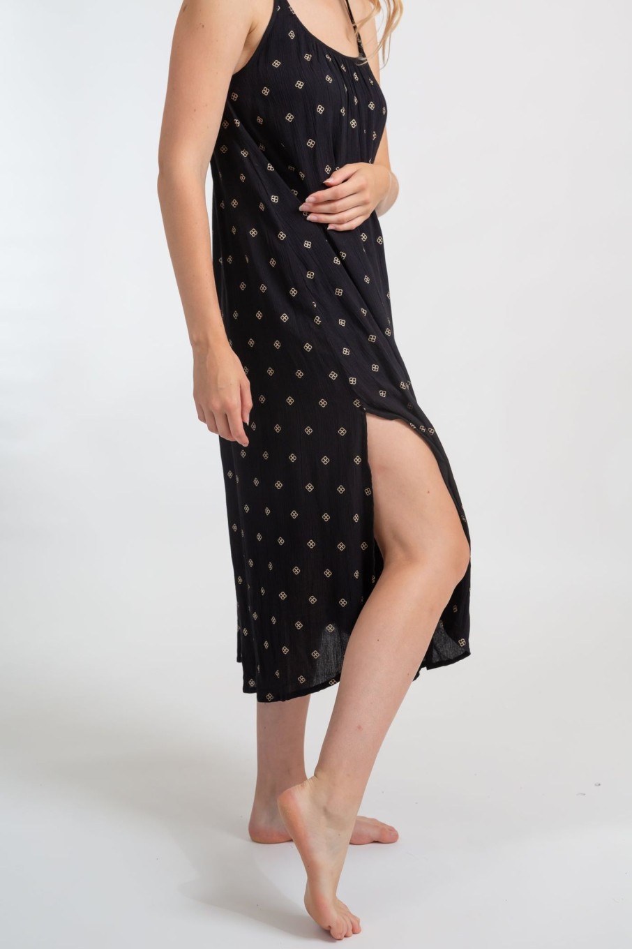 Women koy resort Dresses & Jumpsuits | Koy Resort Miami Shine Mid Side Slt Dress Black