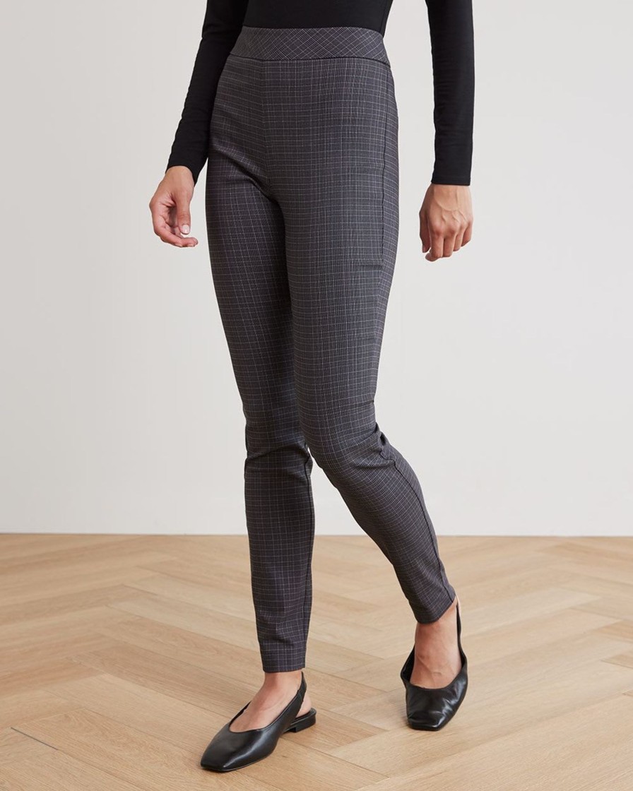 Women r.w. & co. Pants | Black And Grey High-Rise Long City Legging Pant Black Grey Multi