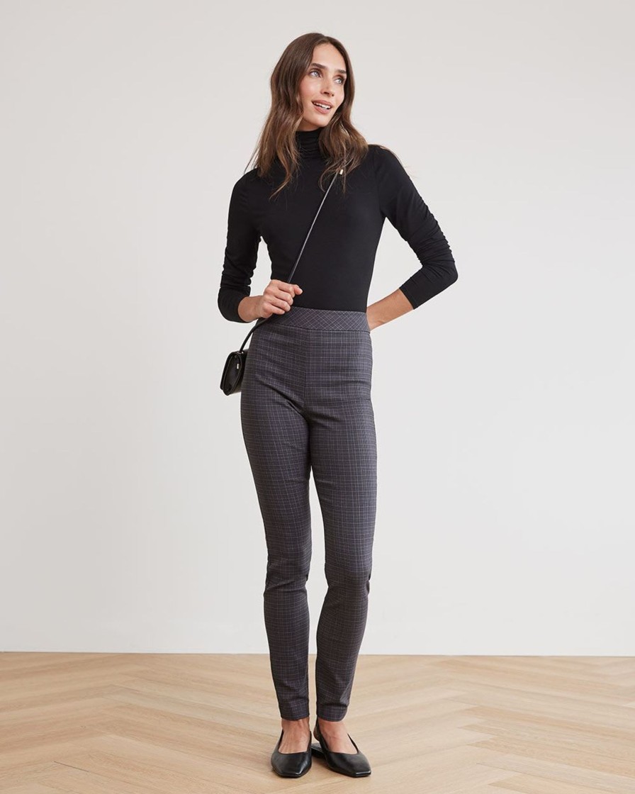 Women r.w. & co. Pants | Black And Grey High-Rise Long City Legging Pant Black Grey Multi