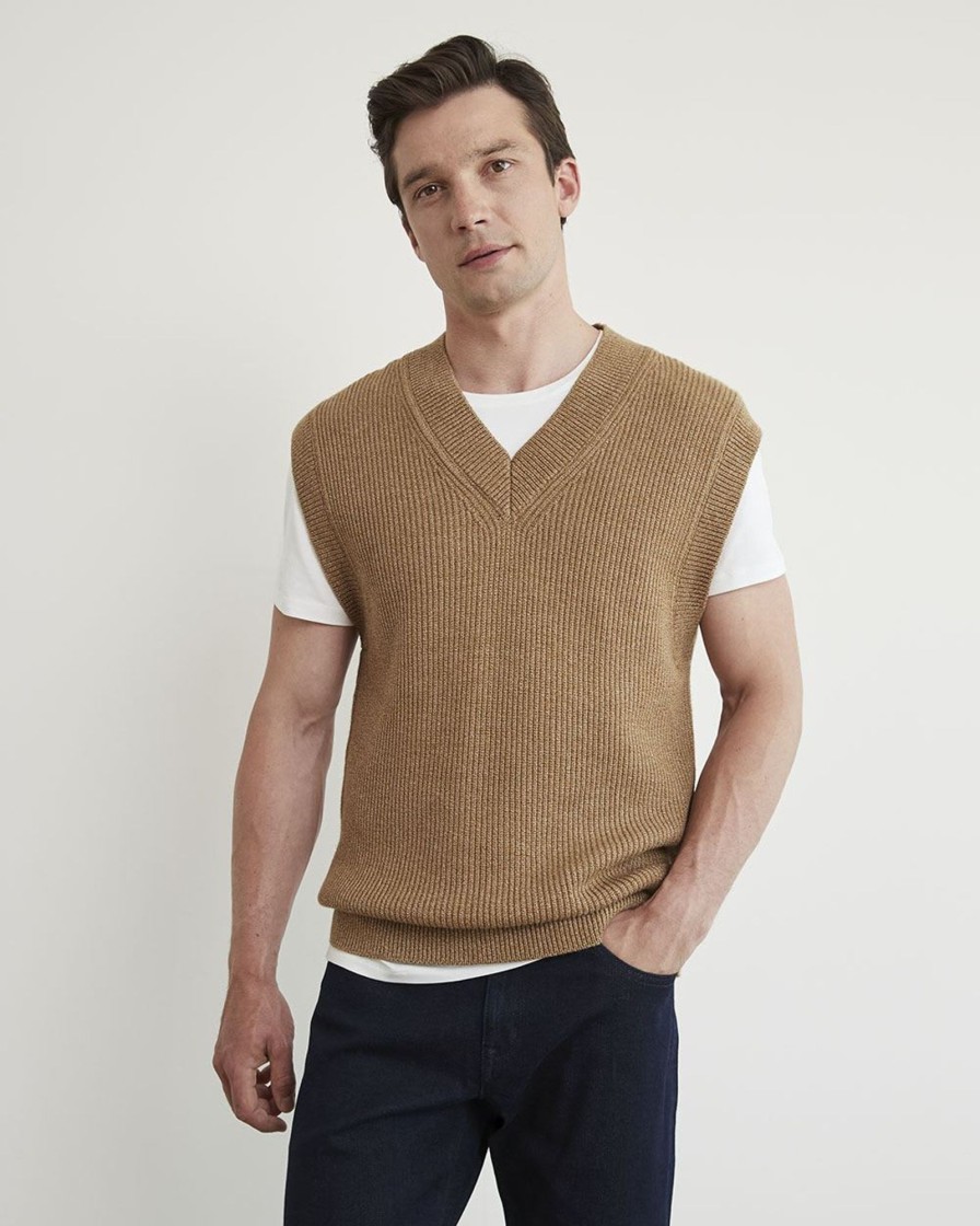 Men r.w. & co. Sweaters & Cardigans | V-Neck Solid Sweater Vest Maple Extract