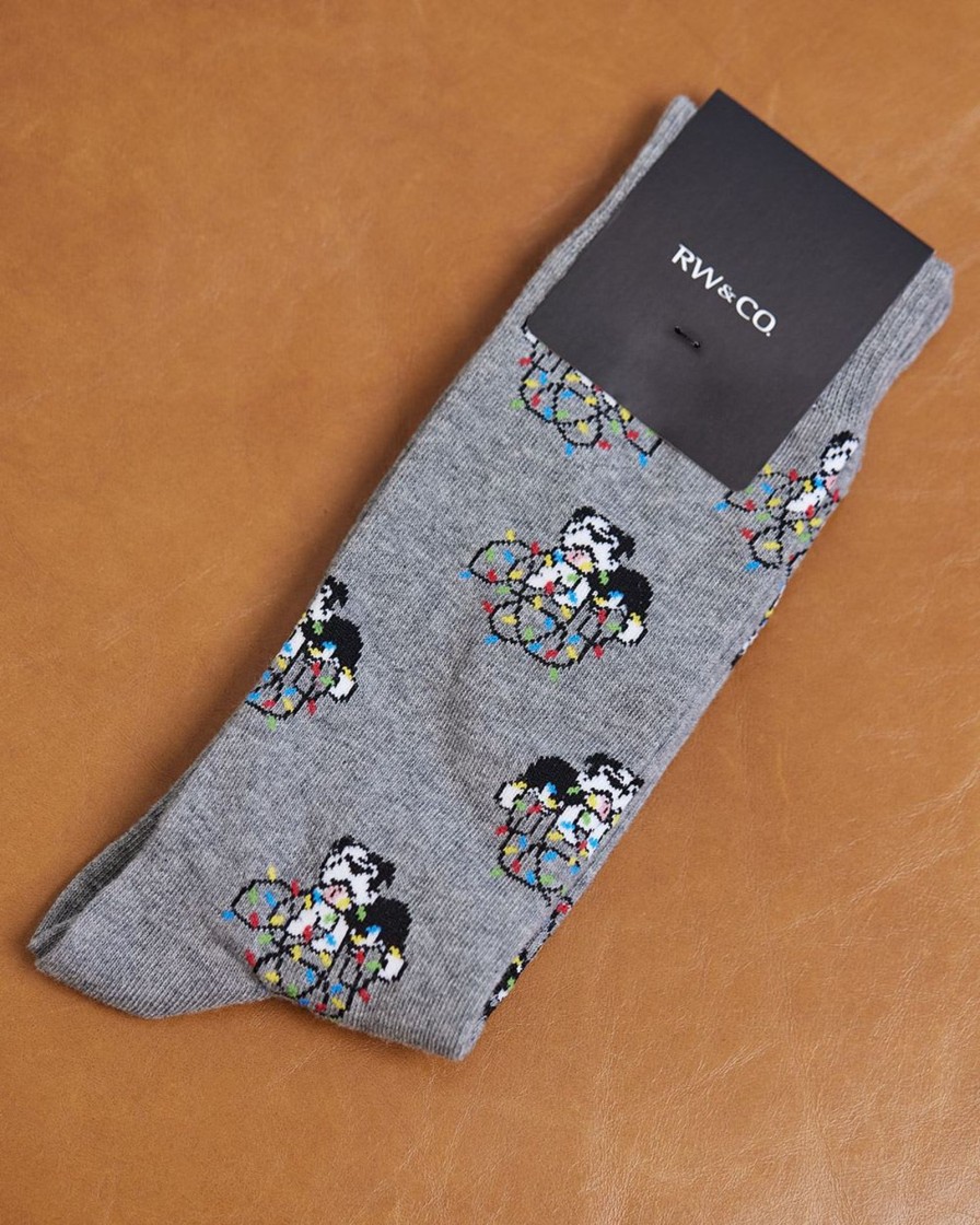 Men r.w. & co. Socks | Christmas Dog Socks Med Grey Mix