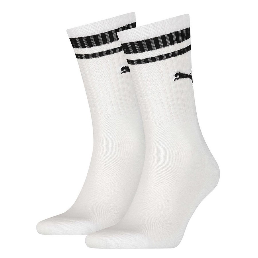 Men puma Socks | Puma - Unisex Adult Heritage Stripe Crew Socks (Pack Of 2) White